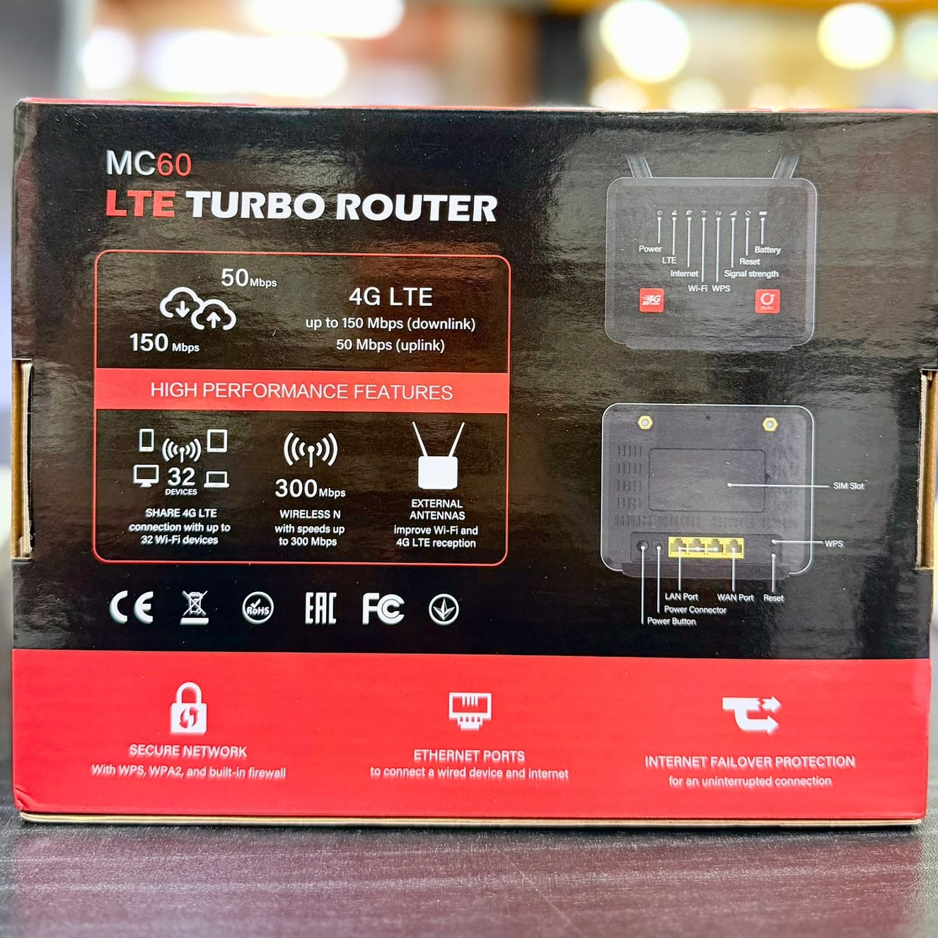 OLAX MC60 300Mbps Wi-Fi LTE Turbo Router 5000mah Battery