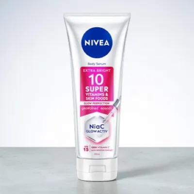 Nivea Extra Bright 10 Super Vitamins and Skin Foods Glow Perfection Nia C Glow Activ Body Serum 300ml (Thailand)