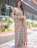 Chanduri Silk Digital Print Saree with Tassel, 6 Colours