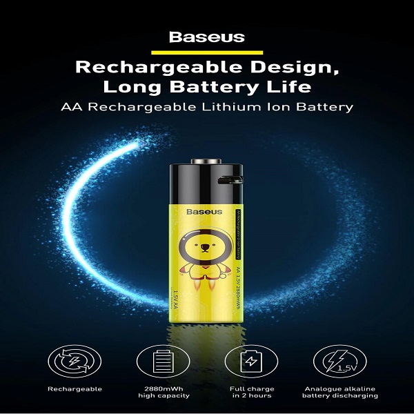 Baseus AA Rechargeable Lithium Battery 2pcs