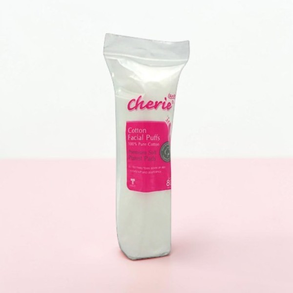 Cherie 100% Pure Cotton Facial Puffs Premium Soft Purest Pads 80pcs (Thailand)