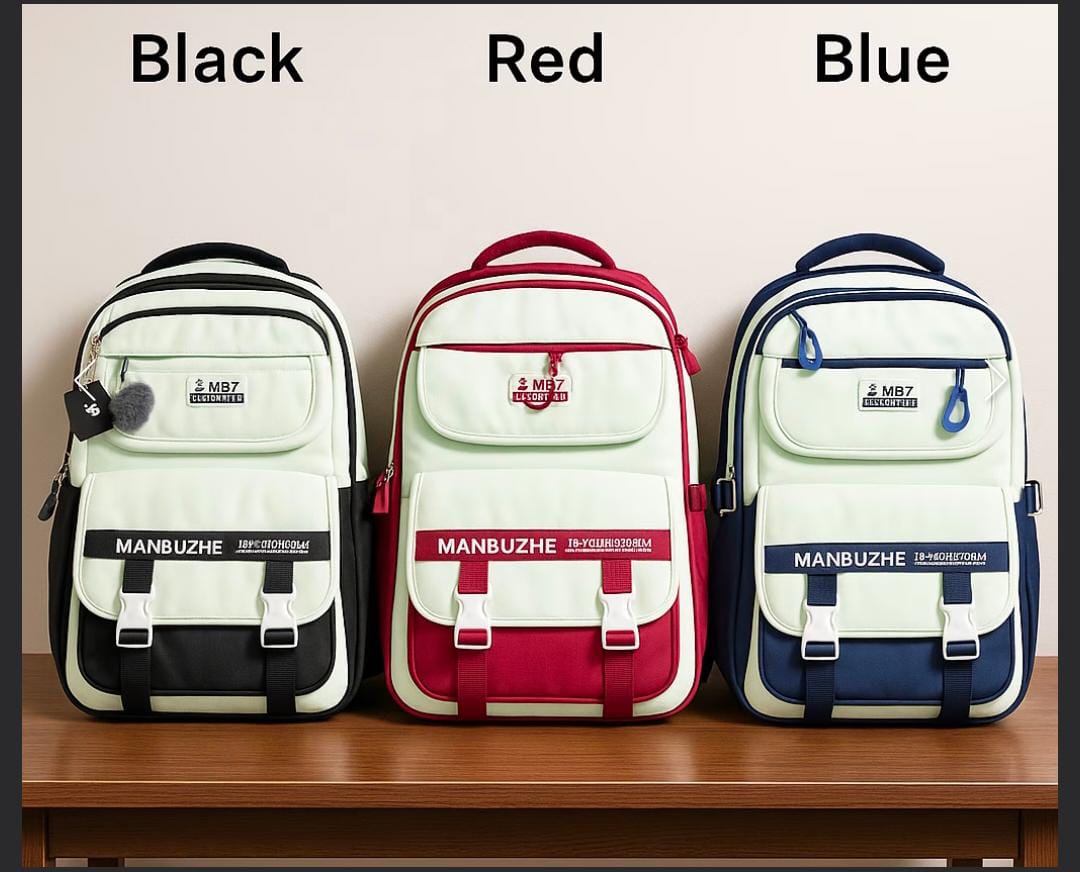 Academy Style School Bag Book Bag Lightweight College Student Backpack(Black)
