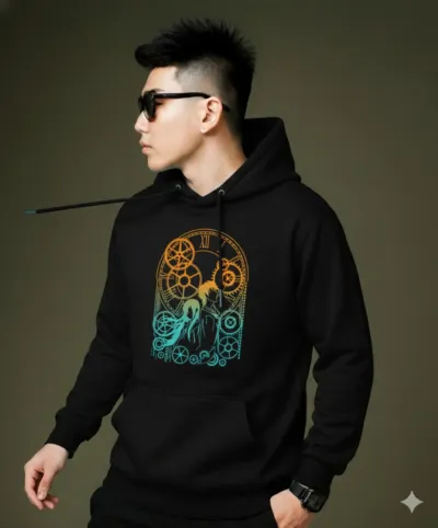 Pure Cotton Drop Shoulder Hoodie, 280 GSM, 6 Colours