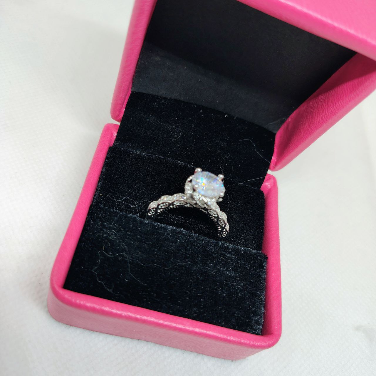 Luminous Embrace  Brilliant Center Stone with Twisted Band Womens Ring