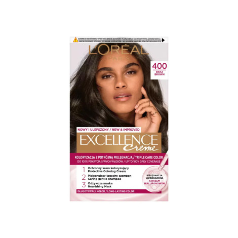 L'Oreal Excellence Creme Triple Care Color - 400 Brown (France)