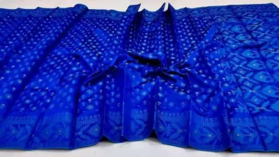 Tant Jamdani Saree, 12 Haath, Without Blouse Piece