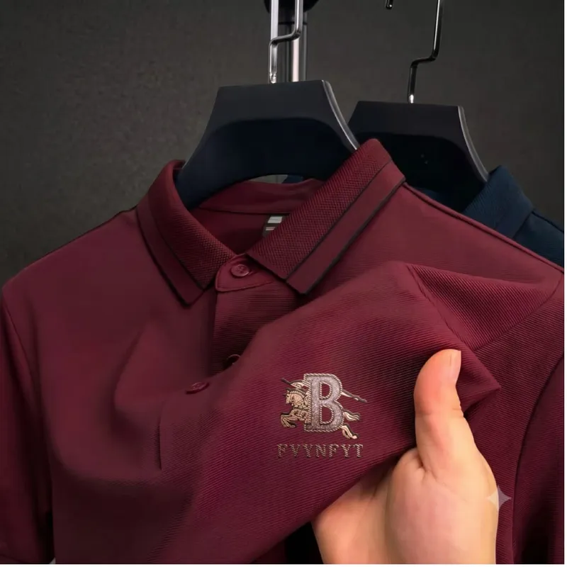 Men's Sticker Logo Polo Shirt in PK Cotton, Sizes M to XXL