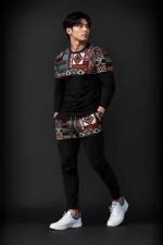 Men's Full Sleeve Mesh T-Shirt and Polyester Trouser Set, 160 GSM
