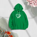 Premium Comfortable (Love Butterflies-green) Ladies winter hoodie