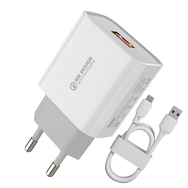 WK Design Quick Charger 18W (WP-U57) – White Color