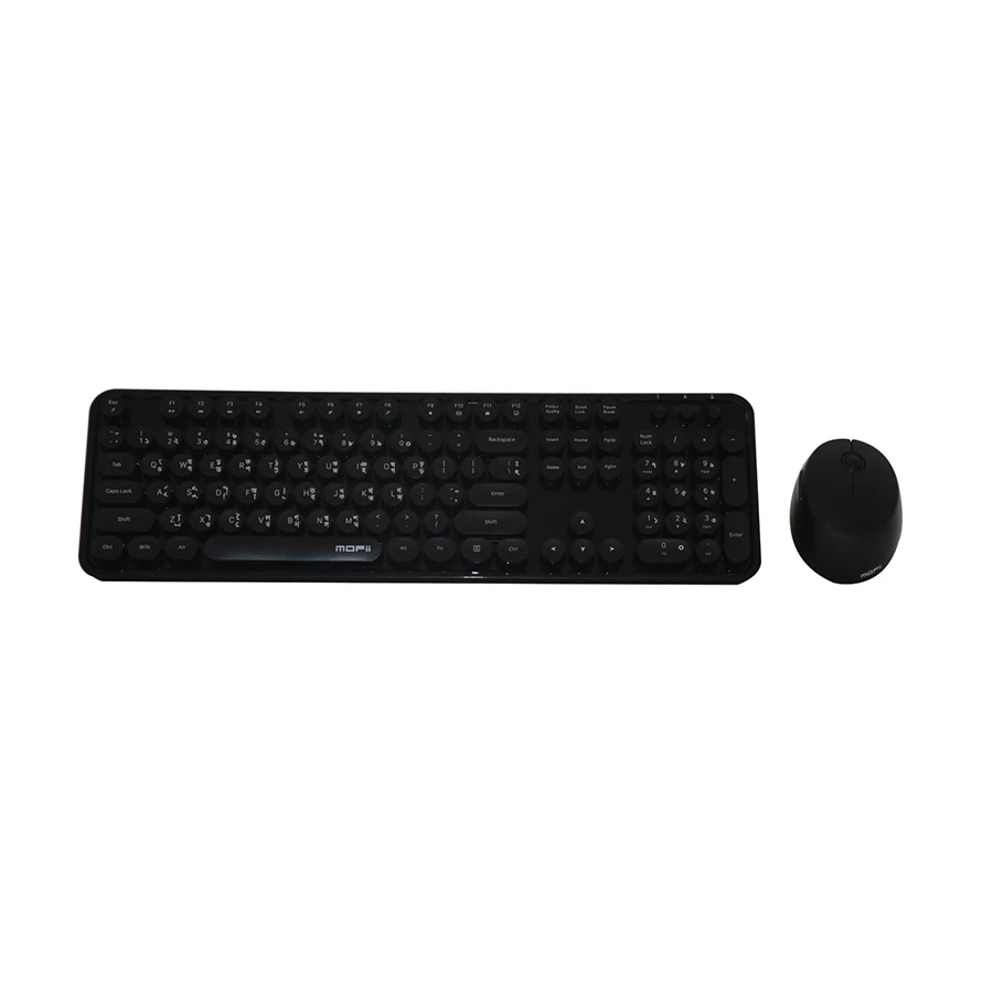 MOFII Sweet Pure Black Wireless Keyboard & Mouse Combo With Bangla