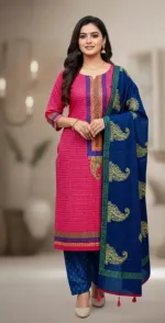 Women's Hand Block Three Piece Fabric with Separate Sleeve Piece