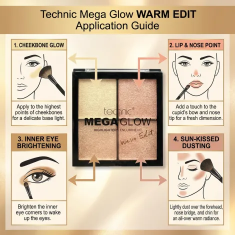 Technic Mega Glow Highlighter - Warm Edit (China)