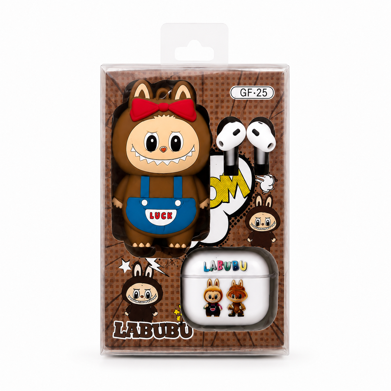 Labubu Doll Wireless Earbuds Set – Cute Pop Mart The Monsters Character Case with Crystal Clear Sound, Deep Bass & Bluetooth TWS Earphones