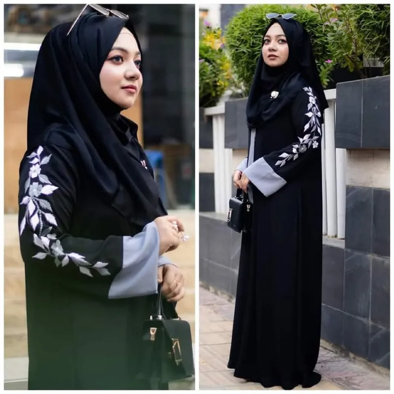Women's Embroidered Borka Only, Sizes 50 to 58, 4 Colours