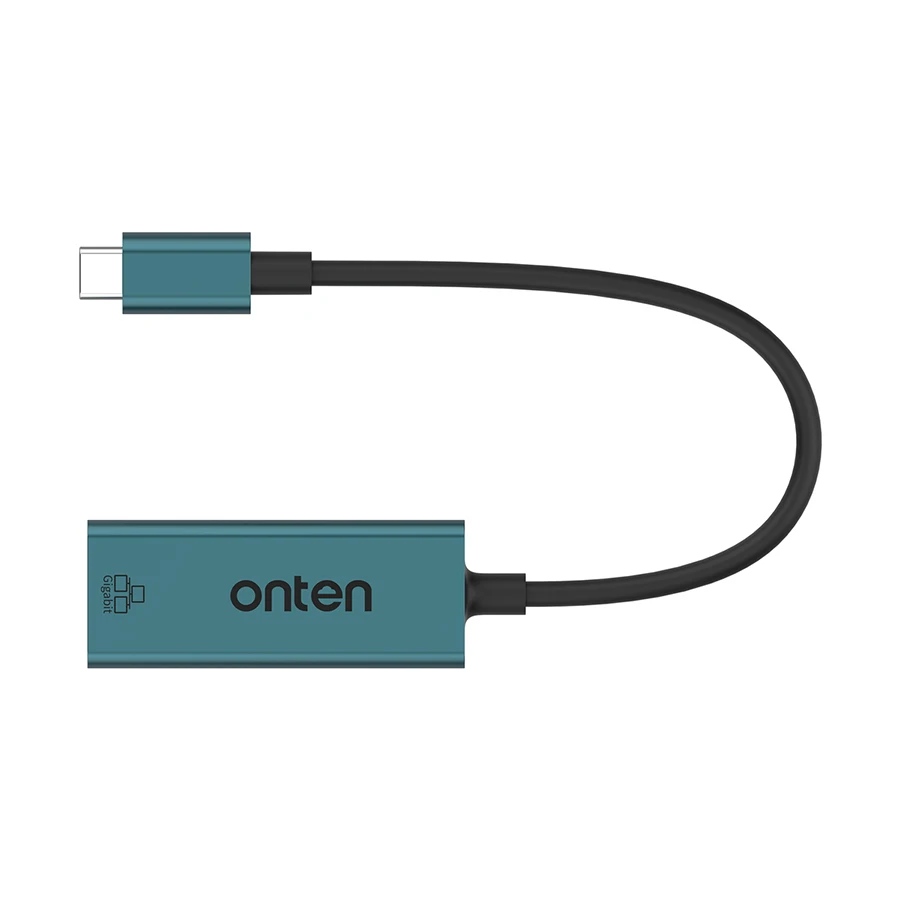 Onten OTN-9598 USB Type-C Male to LAN Female Crystal Teal Converter