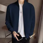 Men's Rib jacket Navy Blue Colour (Full Zipper)