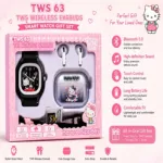 TWS 63 Wireless Earbuds & Watch Combo Gift Set