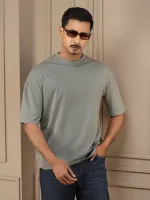 Men's Solid Drop Shoulder T-Shirt, Pure Cotton 160 GSM