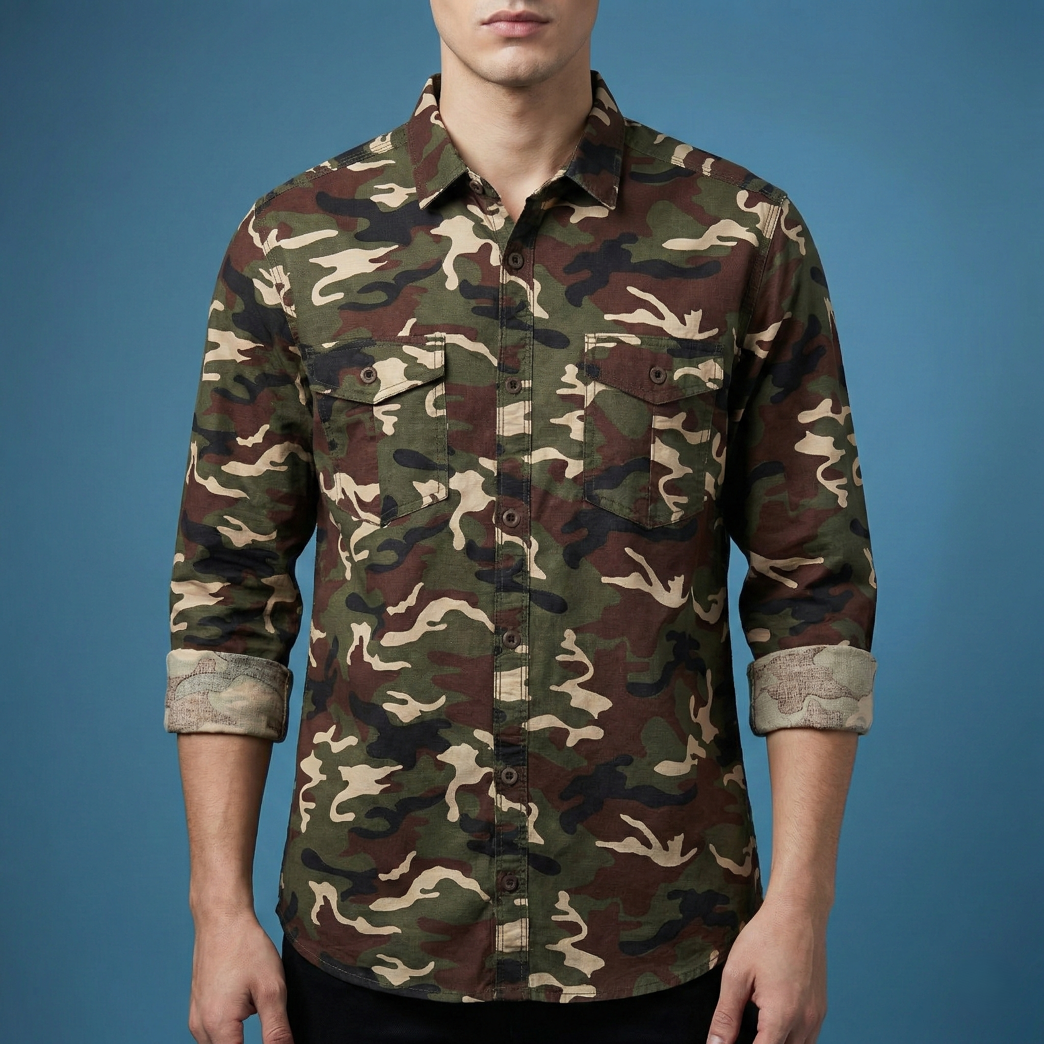 Fashionable Casual Shirt For Men (Army)