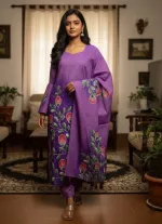 Unstitched Hand Print Three Piece, 45 Inch Kameez, 90 Inch Orna