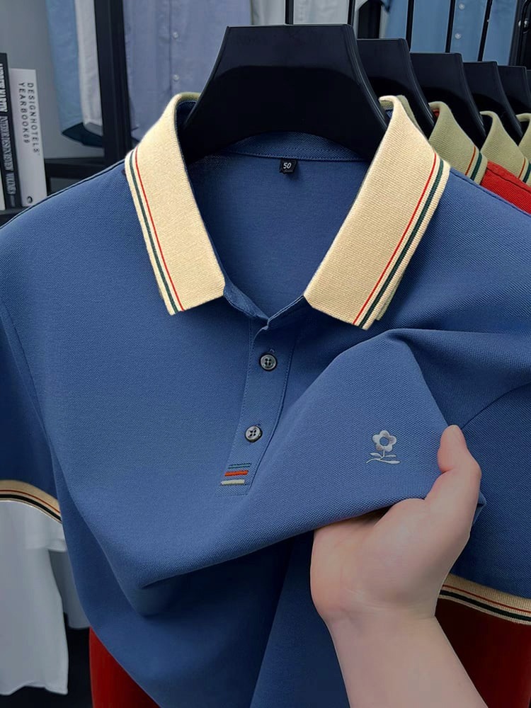 Men's Pique Polo Shirt, 95% Cotton 5% Spandex, M and L, 3 Colours