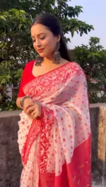 Resham Silk Saree for Women, Screen Print and Dollar Blouse