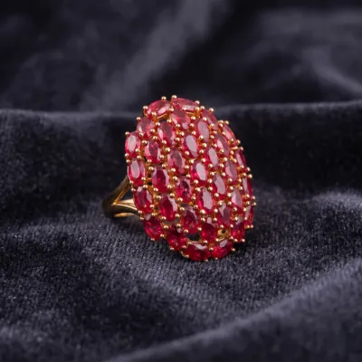 Royal Ruby Cluster Statement Ring