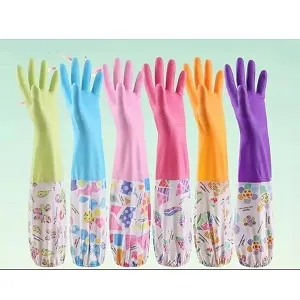 Half Hand Kitchen Gloves one Pair - Multicolor