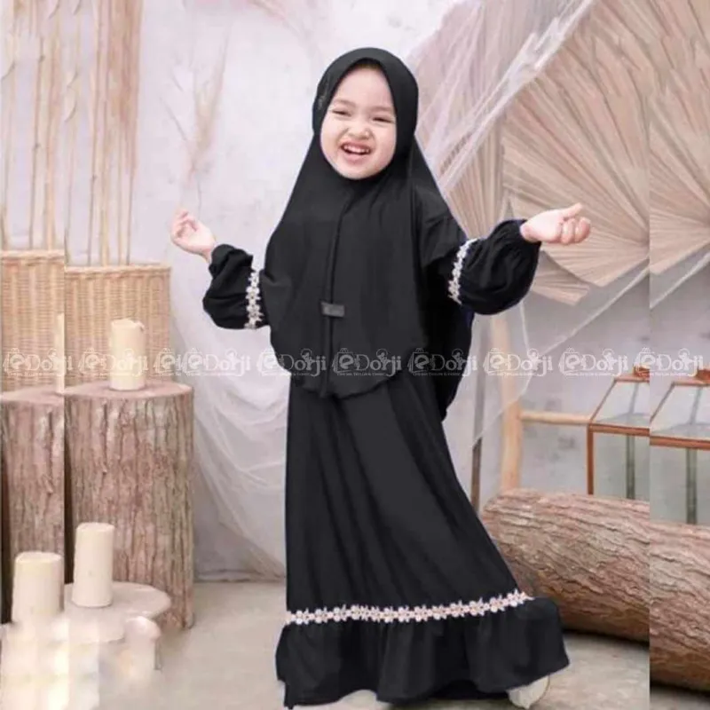 Baby Girl Borka and Hijab Full Set, Size 26 to 34, 6 Colours