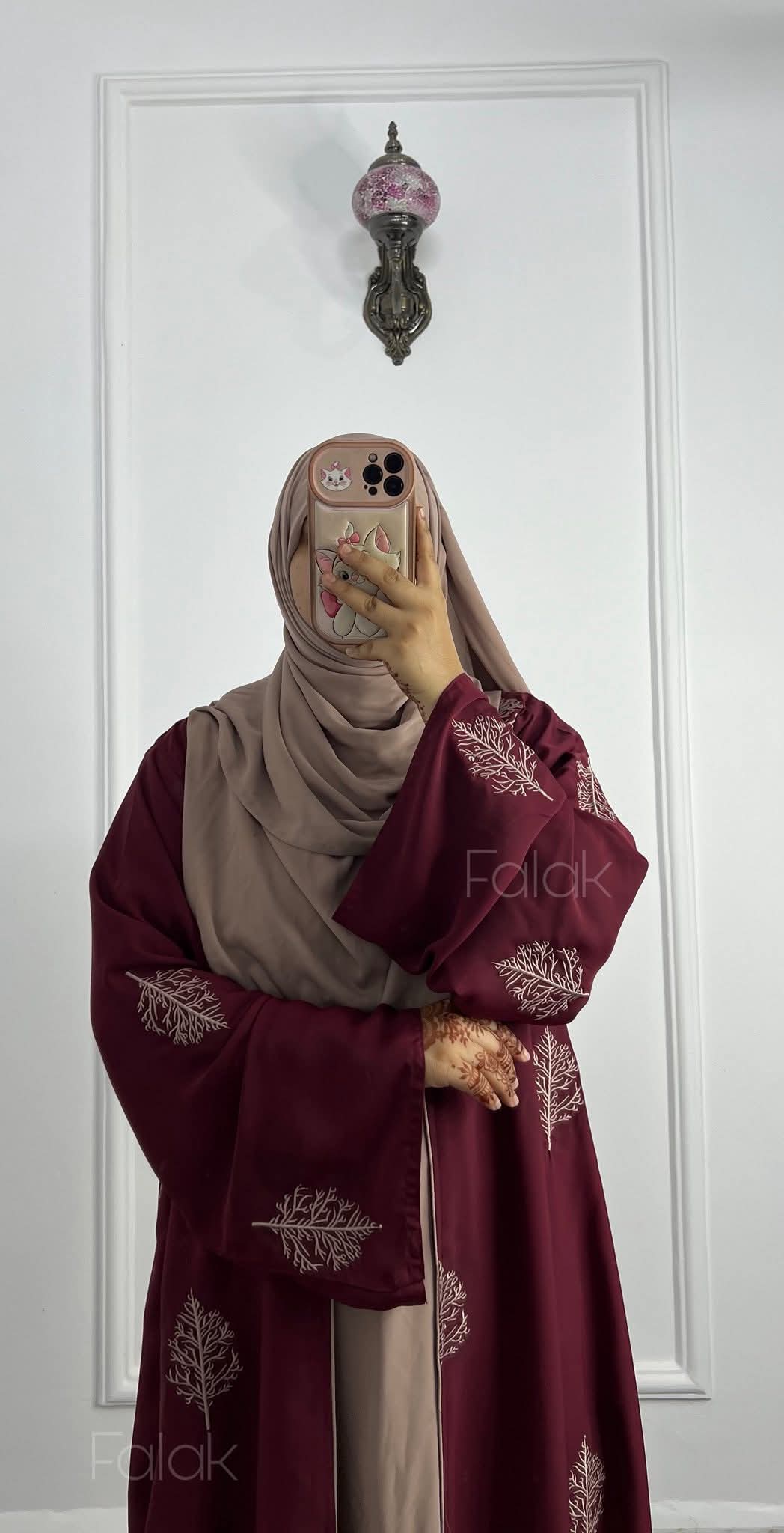 Embroidered Abaya with Koti and Half Sleeve Inner, Sizes 50 to 56