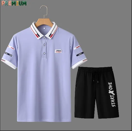 Men's 200 GSM Pure Cotton Polo and Half Pant Set in 6 Colours
