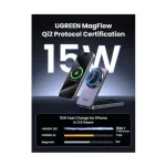 Ugreen MagFlow W706 20W Qi2 2-in-1 Grey Magnetic Wireless Charger with Stand