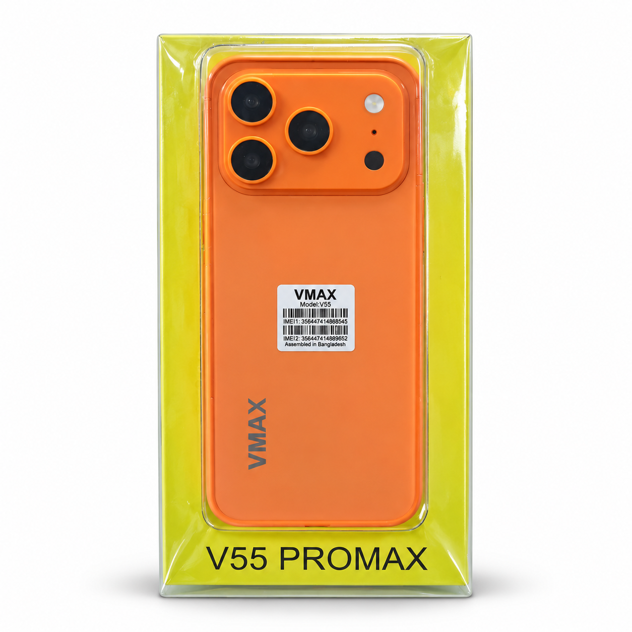 VMAX V55 PRO Max Feature Phone – 2.8 Inch HD Display, Slim Metal Body, 2500mAh Built-In Battery, Type-C Port, Wireless FM, Auto Call Recording & Dual SIM Support
