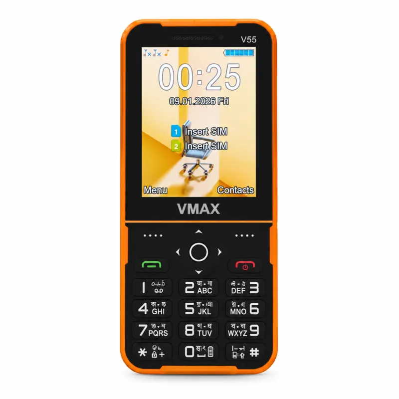 VMAX V55 PRO Max Feature Phone – 2.8" HD Display, 2500mAh, Dual SIM