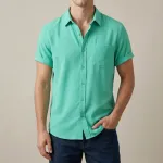 Men's Stylish Half Sleev Casual Solid Shirt ( Paste)