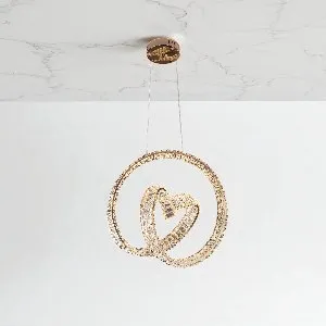 Qulik Heart Loop Luxury LED Crystal Chandelier Pendant Light (QL-D8819-500)