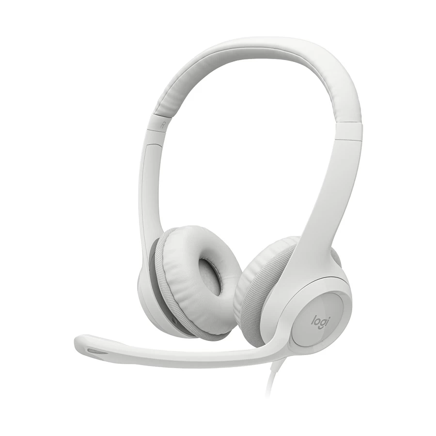 Logitech H390 USB Computer Headset Off-White