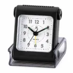Foldable Travel Alarm Clock – Portable Quartz Analog Clock with Night Light, Battery Included (Multicolor, Acrylic)