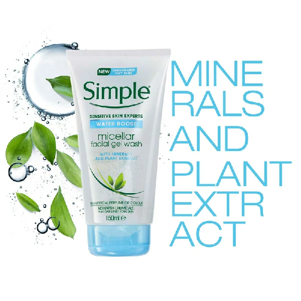 Simple Water Boost Micellar Facial Gel Wash (150ml)