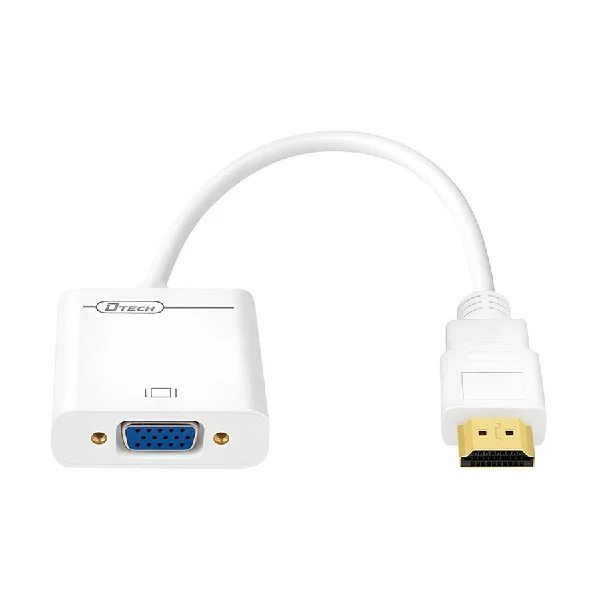 Dtech HDMI Male to VGA Female White Converter