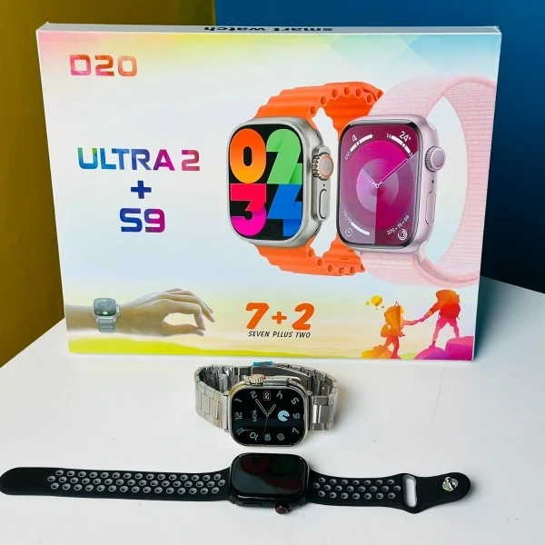 D20 Ultra 2 + S9 Smartwatch With 7 Straps