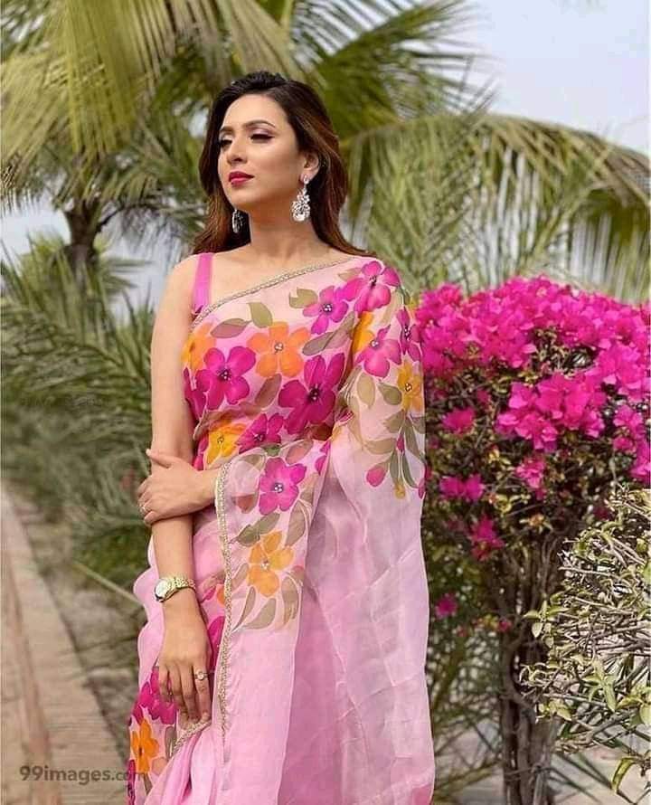Hand Brush Painted Half Silk Saree in 3 Colours, 12 Haath