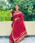 Screen Printed Silk Saree and Blouse Piece Set, 6 Colours