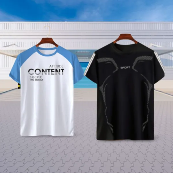 2 pieceCombo Half Sleeve Mesh T-shirt For Men