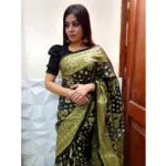 Silk Katan Saree with Golden Thread and Zari Work, 12 Haath