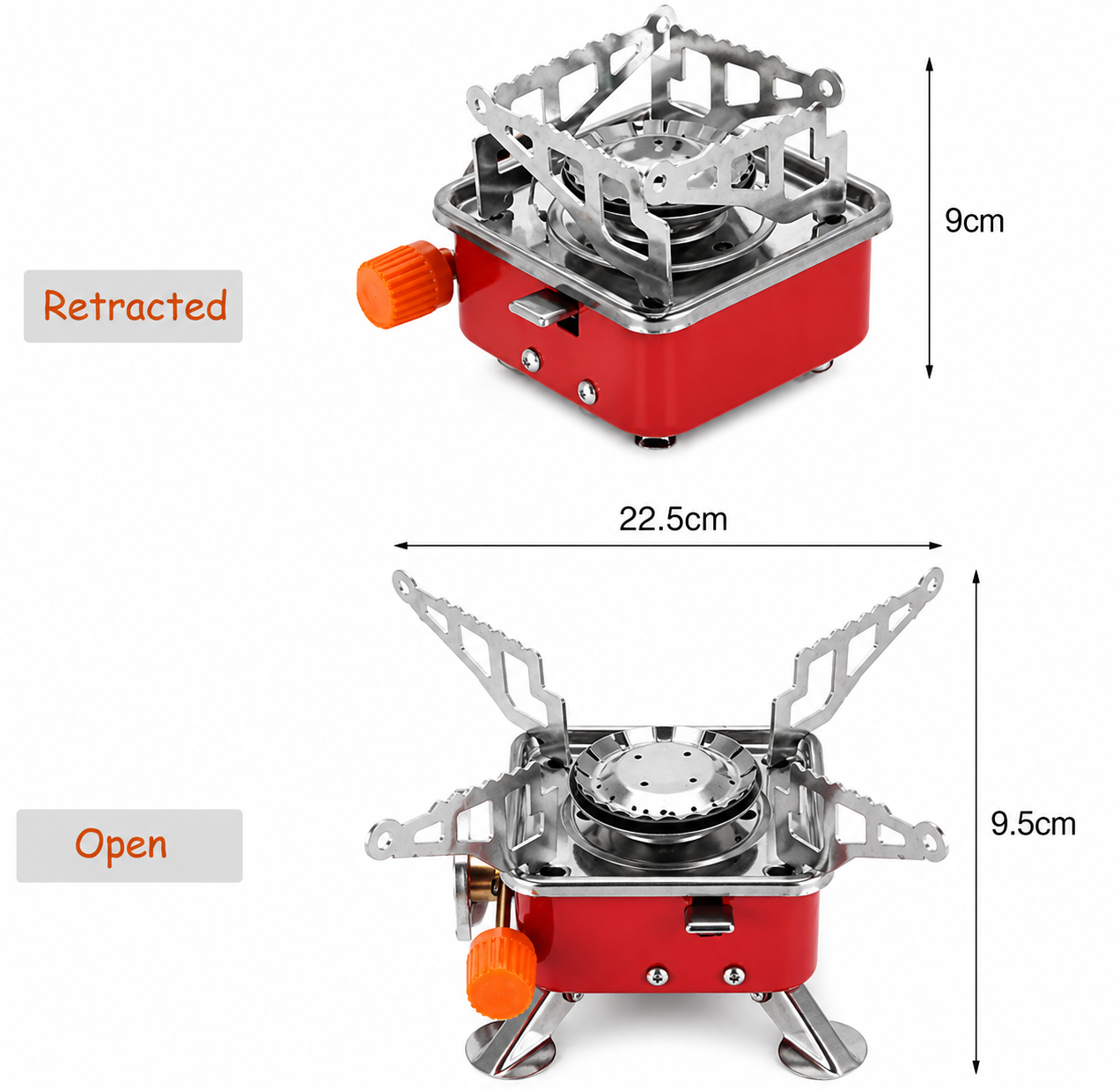 Kovar K-202 Portable Outdoor Camping Stove & Sun Butane Gas Set – Lightweight Card-Type Gas Stove with Auto Fire for Hiking & Backpacking