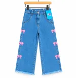 Girls' Pookie Design Cotton Denim Baggy Pant, 2 to 12 Years