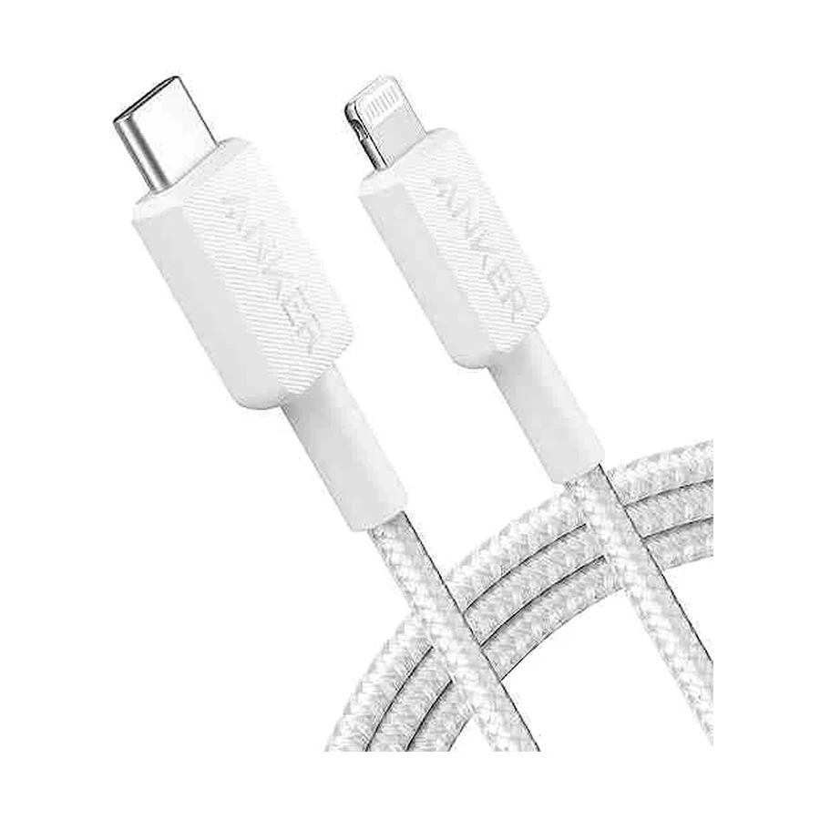 Anker 322 USB-C to Lightning 0.9 Meter White Braided Charging Cable