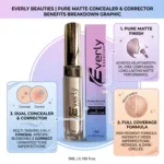 Everly Beauties Pure Matte Full Coverage Concealer & Corrector - Creamy Natural (China)